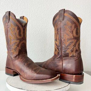 NEW Rod Patrick Mens Cowboy Boots 15AAA Perro Loco Goat Brown Square Toe Western